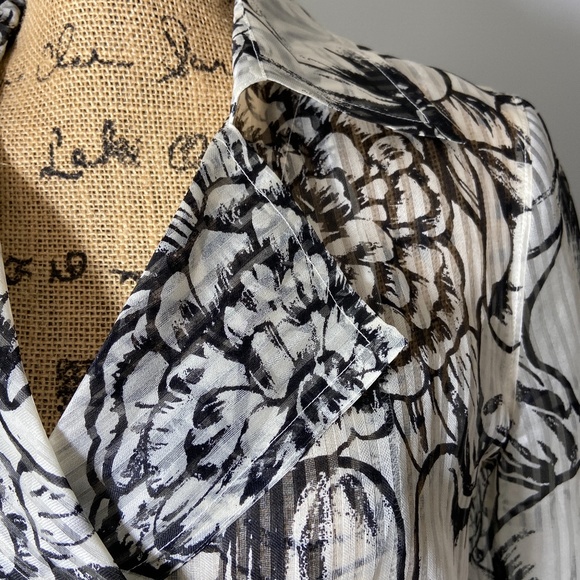 Talbots Petites 100% Silk Top Blouse Belted Size M - Picture 7 of 14